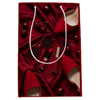 Luxury Red Fashion Gift Bag ミディアムペーパーバッグ