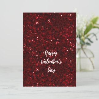 Luxury Red Glitter Happy Valentine's Day Special  シーズンカード