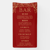 Luxury Red Gold Wedding Bar Menu Reception Decor 横断幕 (縦)