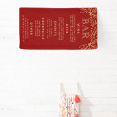 Luxury Red Gold Wedding Bar Menu Reception Decor 横断幕 (インサイチュ)