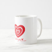 Luxury Red Heart Elegant Mug コーヒーマグカップ (正面右)