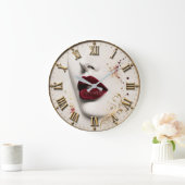 Luxury Red Lips Glamorous Beauty Art Modern ラージ壁時計 (ホーム)