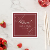 Luxury Red Old Money Wedding Napkins スタンダードカクテルナプキン (インサイチュ)