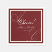 Luxury Red Old Money Wedding Napkins スタンダードカクテルナプキン (正面)