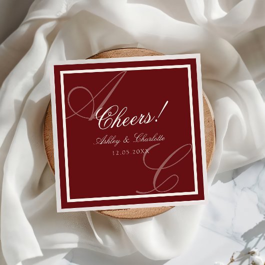 Luxury Red Old Money Wedding Napkins スタンダードカクテルナプキン