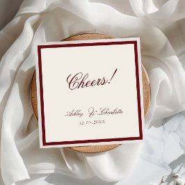 Luxury Red Old Money Wedding Napkins スタンダードカクテルナプキン