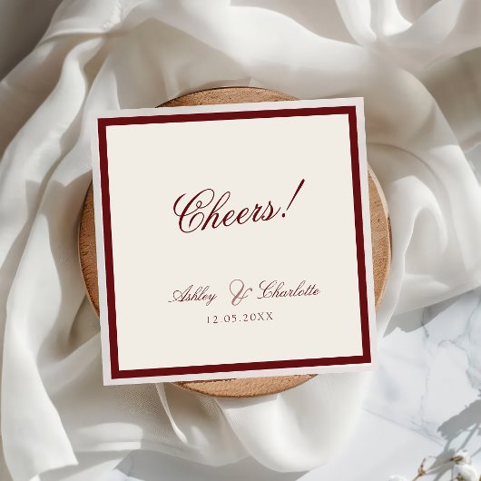 Luxury Red Old Money Wedding Napkins スタンダードカクテルナプキン