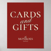 Luxury Red Wedding Bridal Shower Cards and Gifts ポスター (正面)