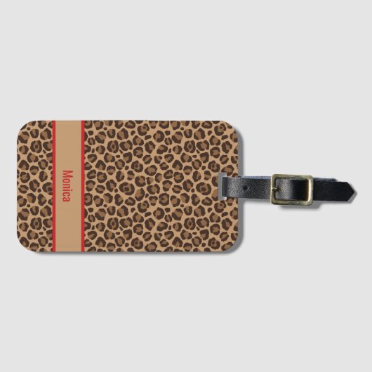 Luxury Red with Leopard Print  ラゲッジタグ (正面横)