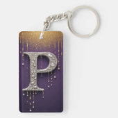 Luxury Rhinestone P Letter With Diamonds, Pearls A キーホルダー (裏面)