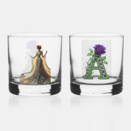 Luxury Rocks Glass Set - パーソナライズド モノグラム A ウイスキーグラス