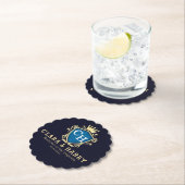 Luxury romantic champagne gold elegant monogrammed ペーパーコースター (インサイチュ)