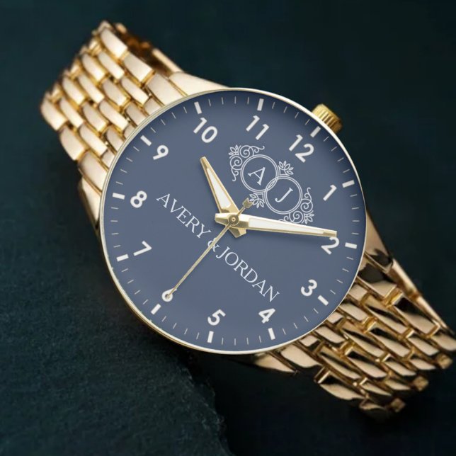 Luxury romantic couple monogram wedding  腕時計 (クリエイターアップロード済み)