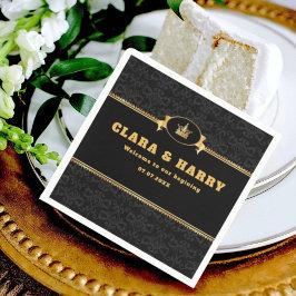 Luxury romantic gold calligraphy flourish wedding  スタンダードカクテルナプキン