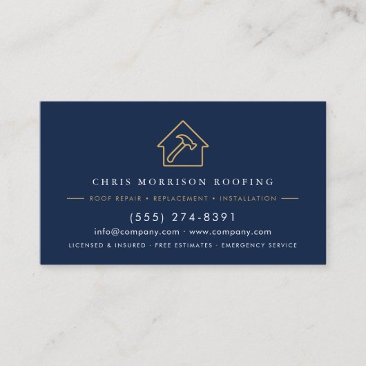 Luxury Roofing Roofer Company Business Card 名刺 (正面)