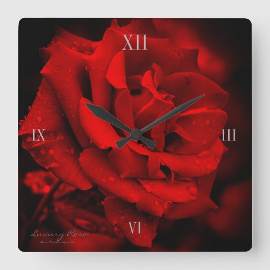 Luxury Rosa:Square Wall Clock スクエア壁時計 (正面)