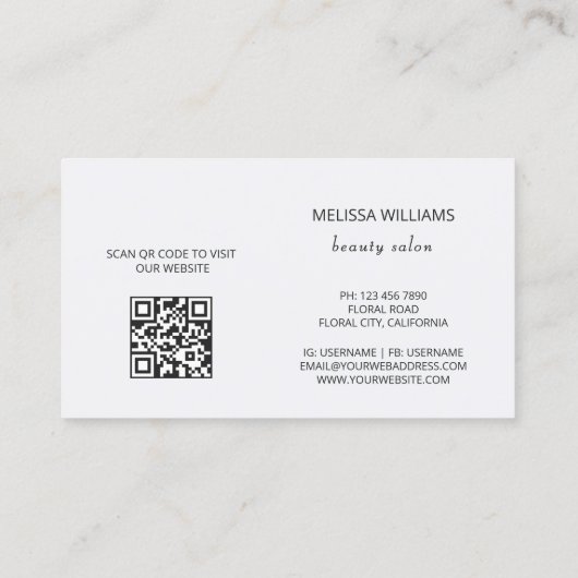 Luxury Rose Gold 3D Flower 名刺 (裏面)