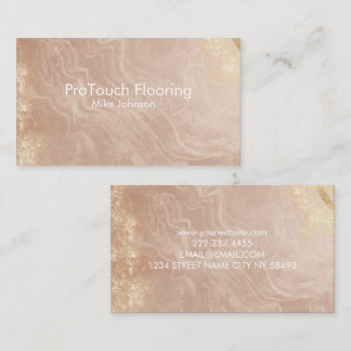 Luxury Rose Gold Agate & Glitter Flooring 名刺