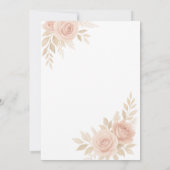 Luxury Rose Gold Blush Botanical Wedding Card 招待状 (裏面)