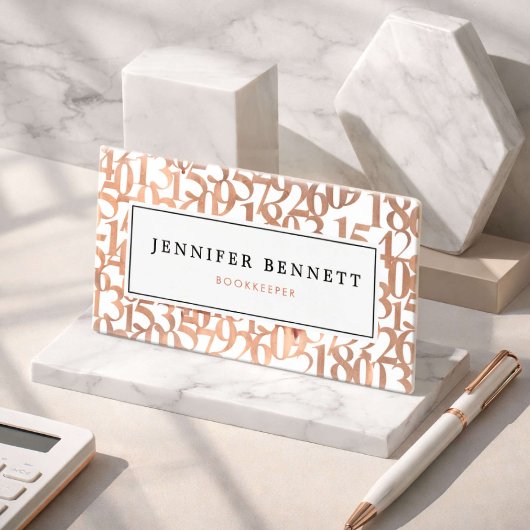 Luxury Rose Gold Bookkeeper Business Card 名刺