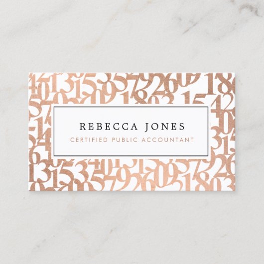 Luxury Rose Gold CPA Minimal 名刺 (正面)