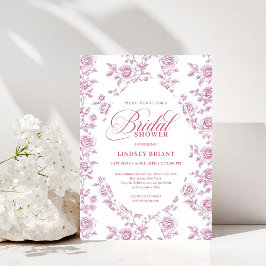 Luxury Rose Gold Floral Roses Bridal Shower Invite 招待状