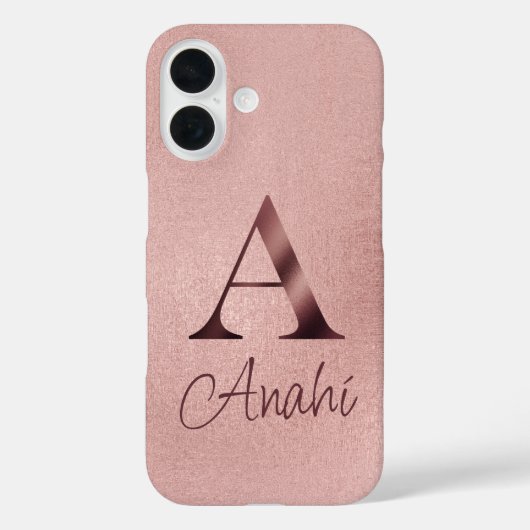 Luxury Rose Gold Monogram Case-Mate iPhoneケース (裏面)