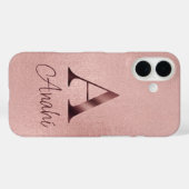 Luxury Rose Gold Monogram Case-Mate iPhoneケース (裏面 (横))