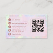 Luxury Rose Gold Opal QR Code Professional 名刺 (裏面)