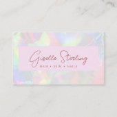 Luxury Rose Gold Opal QR Code Professional 名刺 (正面)