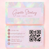 Luxury Rose Gold Opal QR Code Professional 名刺