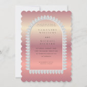 Luxury Rose Gold Scalloped Wedding Invitation - Cu 招待状 (正面)