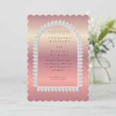 Luxury Rose Gold Scalloped Wedding Invitation - Cu 招待状 (スタンド正面)