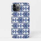 Luxury Royal Blue and White Baroque Floral Pattern Case-Mate iPhoneケース (裏)