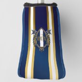 Luxury Royal Blue and White Monogram Putter ゴルフヘッドカバー (回転90)