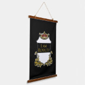 Luxury Royal Crown Crest Gold Shield 吊り下げ型タペストリー (傾斜あり)