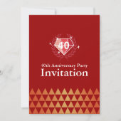 Luxury Ruby Gems 40th Anniversary Party Invites 招待状 (正面)