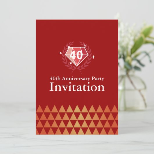Luxury Ruby Gems 40th Anniversary Party Invites 招待状 (スタンド正面)