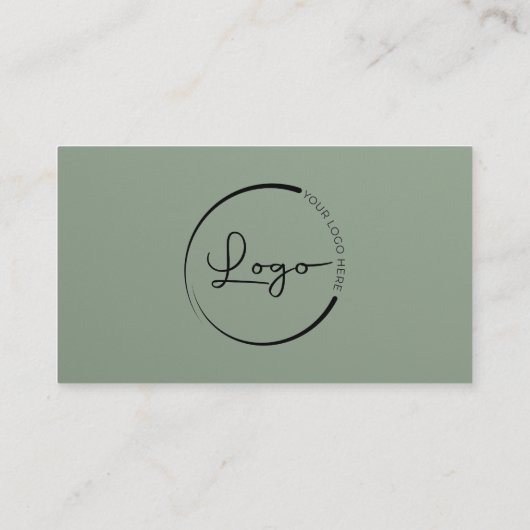 Luxury Sage Green Company Logo QR Code 名刺 (裏面)
