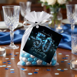 Luxury Sapphire Blue Gems 50th Birthday フェイバータグ