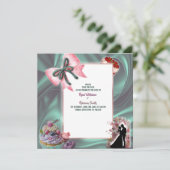 Luxury Satin Bow Save the Date Announcement セーブザデート (スタンド正面)