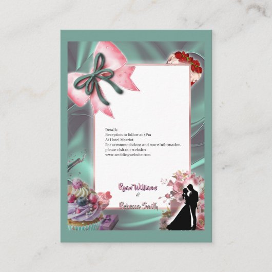 Luxury Satin Bow Wedding Enclosure Card エンクロージャーカード (正面)