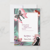 Luxury Satin Bow Wedding RSVP Card (正面)