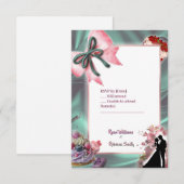 Luxury Satin Bow Wedding RSVP Card (正面/裏面)