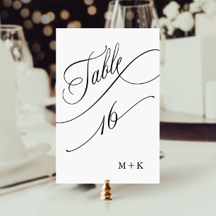 Luxury Script Black and White 結婚's Number 16, テーブルナンバー