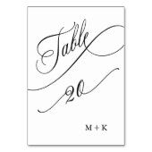 Luxury Script Black and White 結婚's Number 20, テーブルナンバー (裏面)