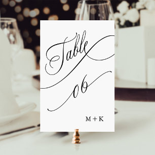Luxury Script Black and White 結婚's Number 6, テーブルナンバー