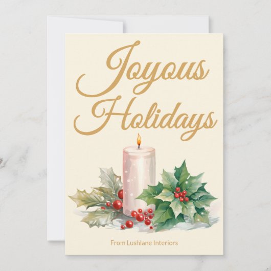 Luxury Script Holiday Card with Branding シーズンカード (正面)