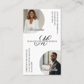 Luxury Script Monogram Real Estate Agents Photos 名刺 (正面)