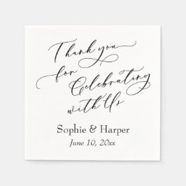 Luxury Script Thank You 祝 For Us スタンダードカクテルナプキン